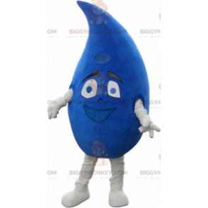 Fantasia de mascote BIGGYMONKEY™ de gota de água azul gigante