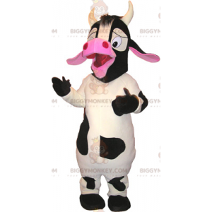 BIGGYMONKEY™ Big White Black & Pink Cow maskotkostume -