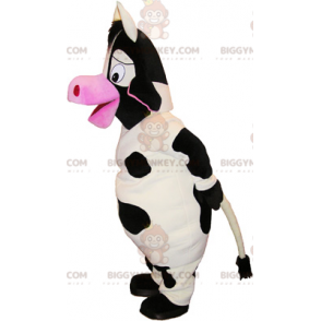 BIGGYMONKEY™ Big White Black & Pink Cow maskotkostume -