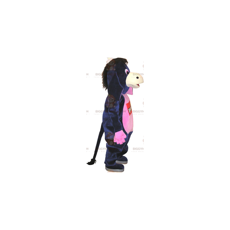 Disfraz de mascota BIGGYMONKEY™ de burro rosa y negro súper