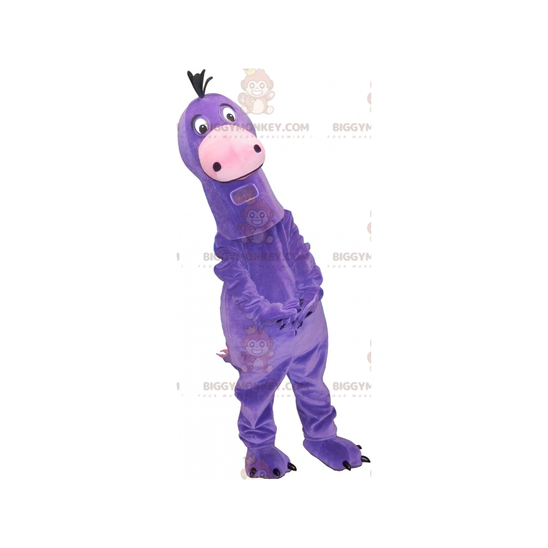 Erittäin söpö Big Purple Dinosaur BIGGYMONKEY™ maskottiasu -
