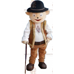 BIGGYMONKEY™ Snowman Mascot Costume In Shepherd Outfit With