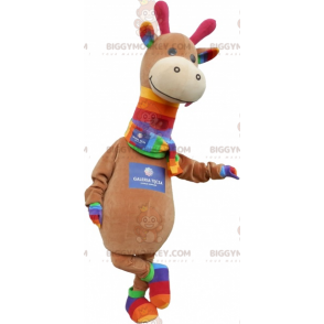 Costume de mascotte BIGGYMONKEY™ de dinosaure marron et coloré