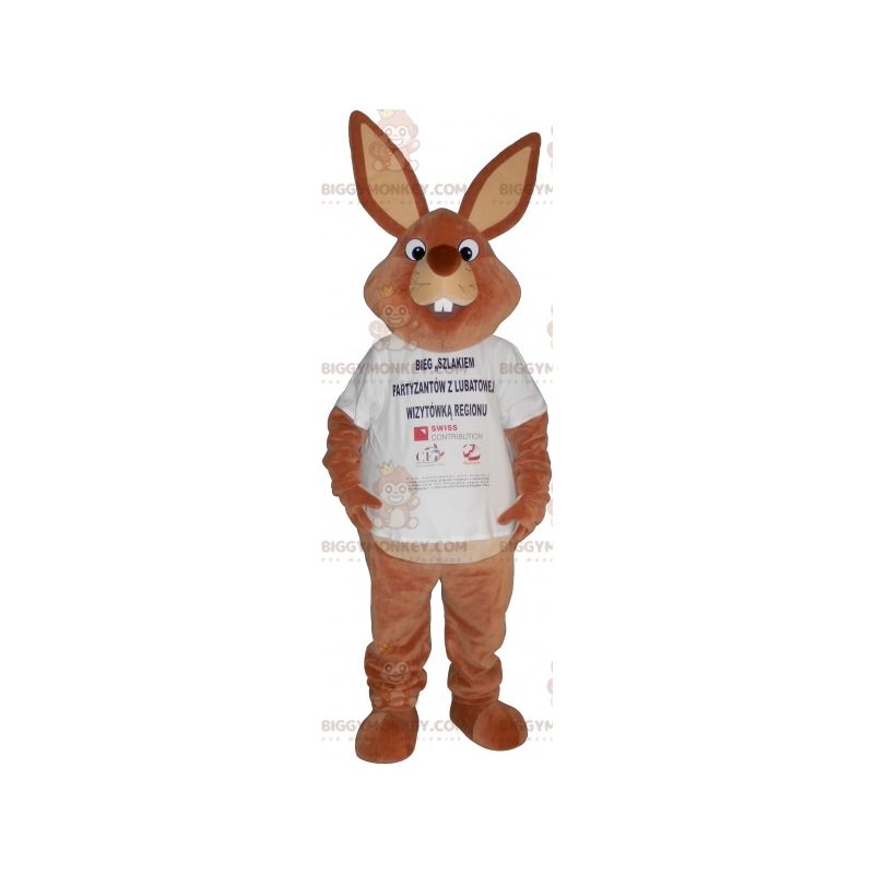 BIGGYMONKEY™ Fat Brown Bunny T-Shirt Mascot Costume -