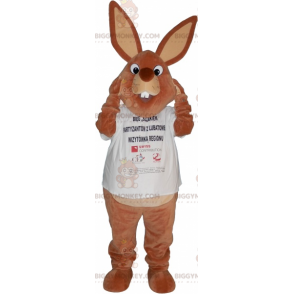 BIGGYMONKEY™ Fat Brown Bunny T-Shirt Mascot Costume –