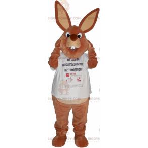 Costume de mascotte BIGGYMONKEY™ de gros lapin marron en