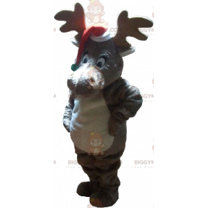 Christmas Reindeer BIGGYMONKEY™ Mascot Costume with Hat -