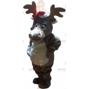 Disfraz de mascota BIGGYMONKEY™ de reno navideño con sombrero -