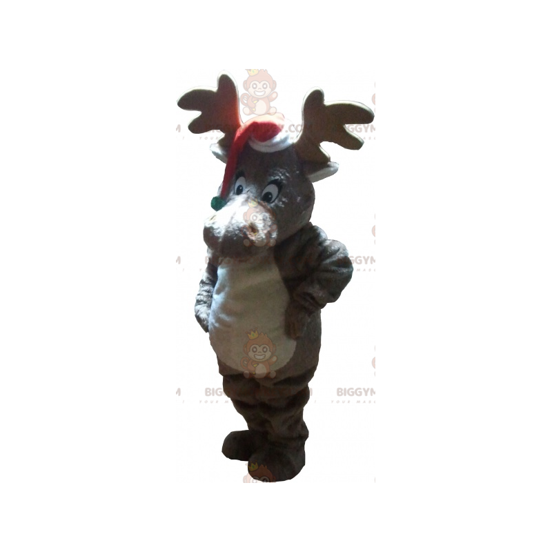 Christmas Reindeer BIGGYMONKEY™ Mascot Costume with Hat -