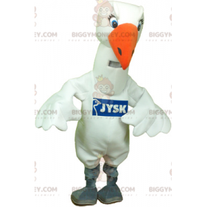 Traje de mascote de gaivota branca de pássaro branco grande