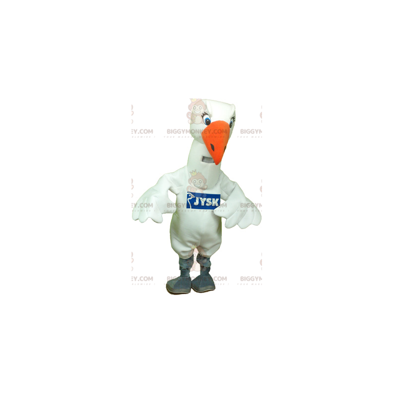 BIGGYMONKEY™ Big White Bird White Seagull Mascot Costume –