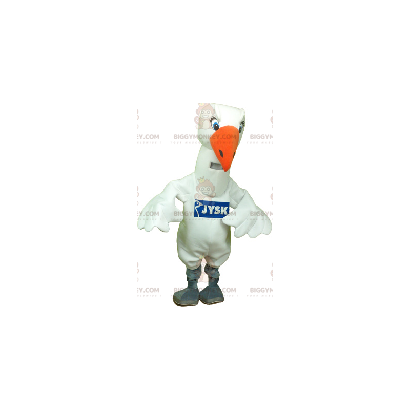 Costume de mascotte BIGGYMONKEY™ de gros oiseau blanc de