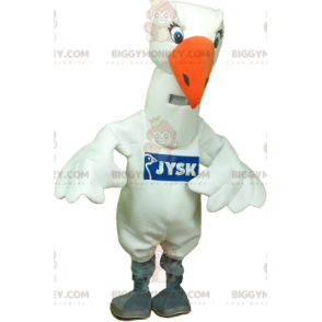 BIGGYMONKEY™ Costume mascotte grande uccello bianco Gabbiano
