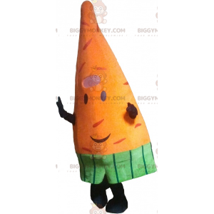 Disfraz de mascota BIGGYMONKEY™ de zanahoria gigante naranja.