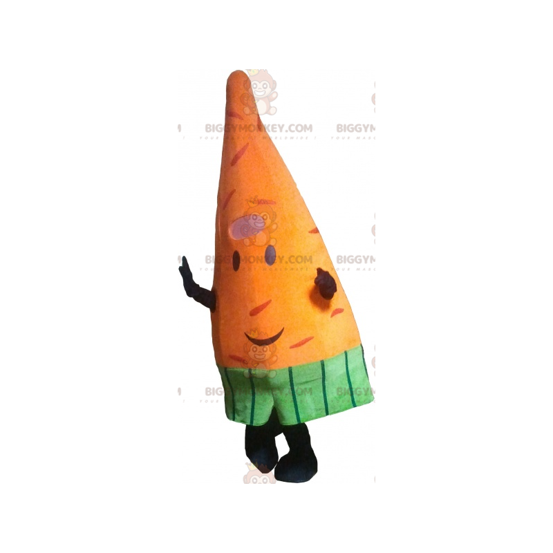 Disfraz de mascota BIGGYMONKEY™ de zanahoria gigante naranja.