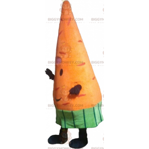 Costume de mascotte BIGGYMONKEY™ de carotte géante orange.