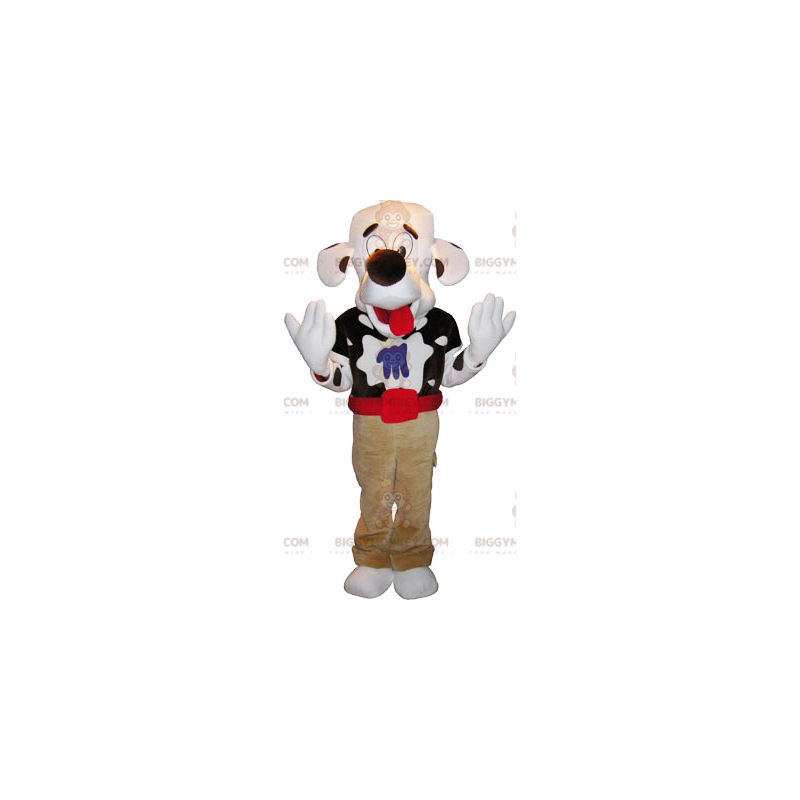 Big Head Spotted Dog BIGGYMONKEY™ Maskottchen-Kostüm -