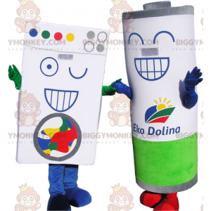 2 BIGGYMONKEY™s mascots 1 laundry-type cardboard brick and 1