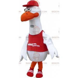 Στολή BIGGYMONKEY™ White Bird Seagull Mascot με αθλητικά ρούχα