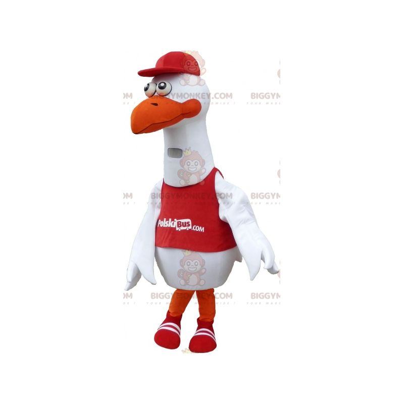 BIGGYMONKEY™ Mascottekostuum met witte vogel en zeemeeuw in