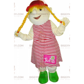 BIGGYMONKEY™-mascottekostuum voor klein blond meisje.