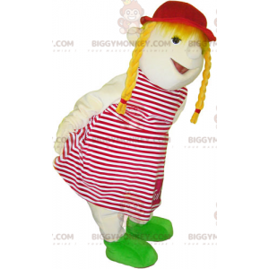 Costume de mascotte BIGGYMONKEY™ de petite fille blonde.