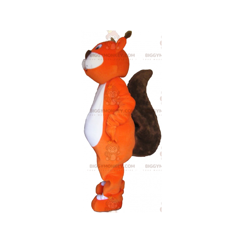 Costume mascotte BIGGYMONKEY™ da scoiattolo marrone e arancione