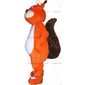 Jättioranssi ja ruskea orava BIGGYMONKEY™ maskottiasu -