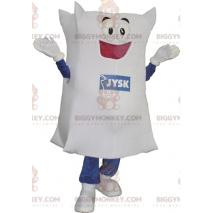 Travesseiro gigante branco da mascote BIGGYMONKEY™. Almofada