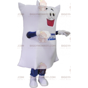 Kostým maskota obřího bílého polštáře BIGGYMONKEY™. Kostým