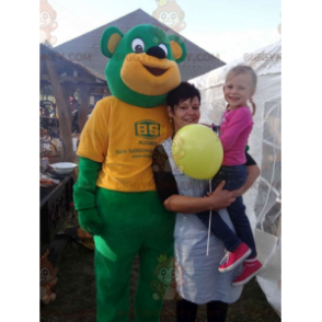 Giant Green and Yellow Teddy BIGGYMONKEY™ Mascot Costume -