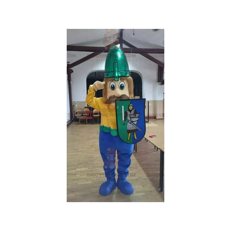 Costume da mascotte vichingo BIGGYMONKEY™ baffuto con elmo e
