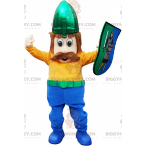 Traje de mascote de bigode Viking BIGGYMONKEY™ com capacete e