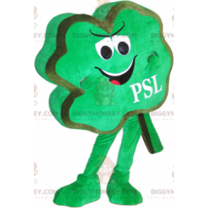 Hravý kostým zeleného čtyřlístku BIGGYMONKEY™ maskota –