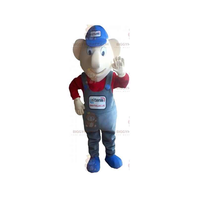 Costume de mascotte BIGGYMONKEY™ de bonhomme très souriant avec