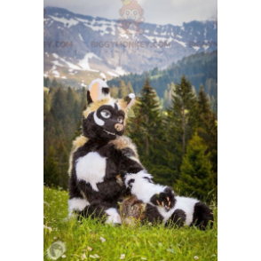 Costume de mascotte BIGGYMONKEY™ d'animal noir et blanc de