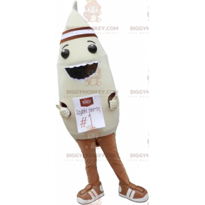 BIGGYMONKEY™ Mascot Costume Steamer Dumpling Beige och Brun -