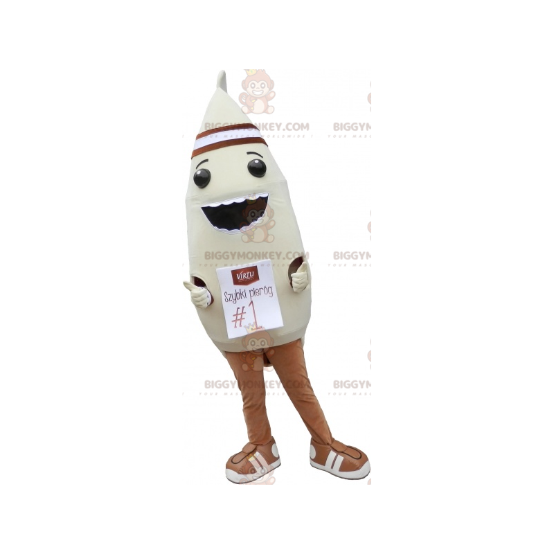 Costume de mascotte BIGGYMONKEY™ de ravioli vapeur beige et