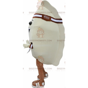 BIGGYMONKEY™ Mascot Costume Steamer Dumpling Beige and Brown –