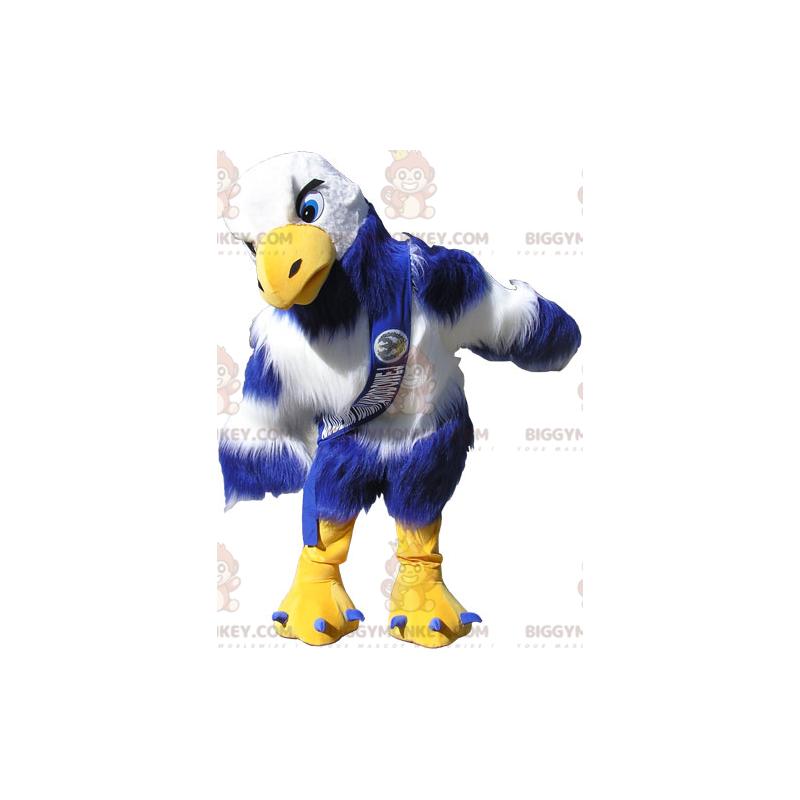 Giant Blue Yellow and White Vulture BIGGYMONKEY™ Mascot Costume