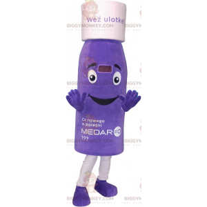 Costume de mascotte BIGGYMONKEY™ de flacon violet. Costume de