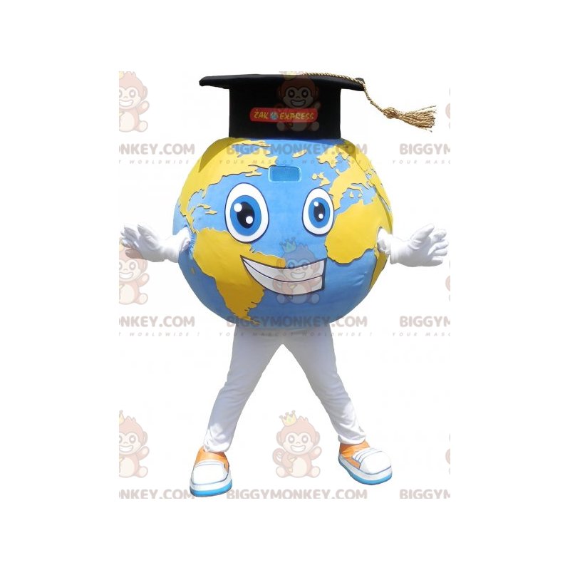 Giant Planet Earth BIGGYMONKEY™ Mascot Costume with Grad Hat –