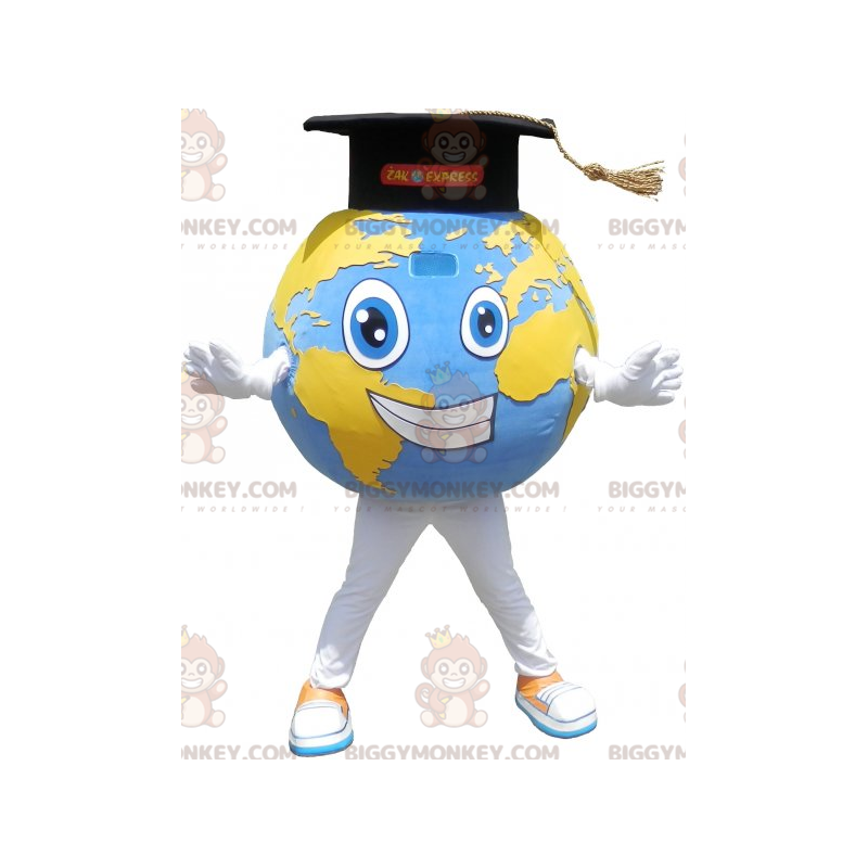 Giant Planet Earth BIGGYMONKEY™ Mascot Costume with Grad Hat -