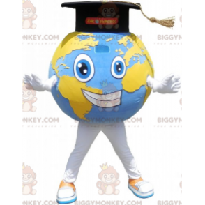 Giant Planet Earth BIGGYMONKEY™ Mascot Costume with Grad Hat –