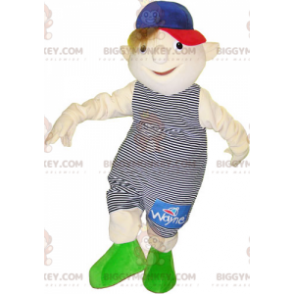 Little Boy BIGGYMONKEY™ Maskottchenkostüm mit gestreiftem