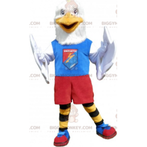 Disfraz de mascota White Eagle BIGGYMONKEY™ en colorida ropa