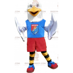 White Eagle BIGGYMONKEY™ Mascot Costume In Colorful Sportswear