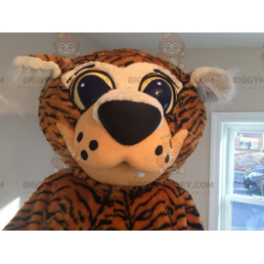 Orange and Black Tiger Big Eyes BIGGYMONKEY™ Mascot Costume –