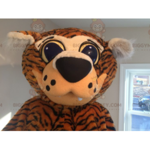 Orange og sort Tiger Big Eyes BIGGYMONKEY™ maskotkostume -