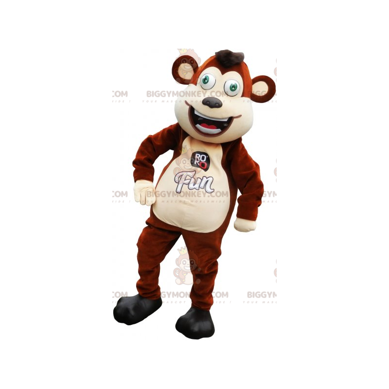 Legrační kostým hnědá a béžová opice BIGGYMONKEY™ maskot –